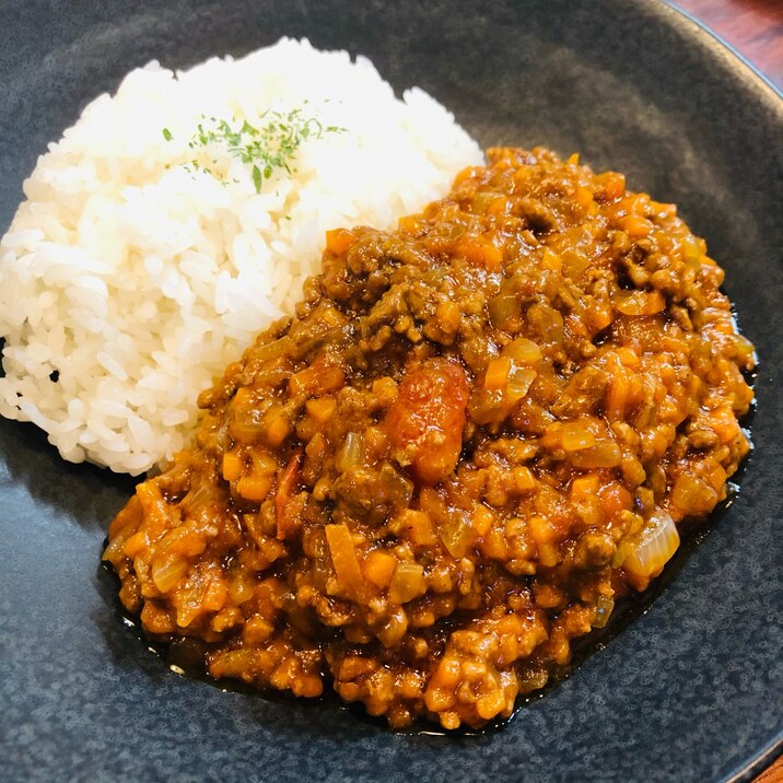 トマト缶で時短キーマカレー